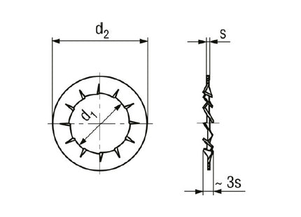 RONDELLE DENTELLATE INTERNE UNI 8842 J DIN 6798 J GREZZE