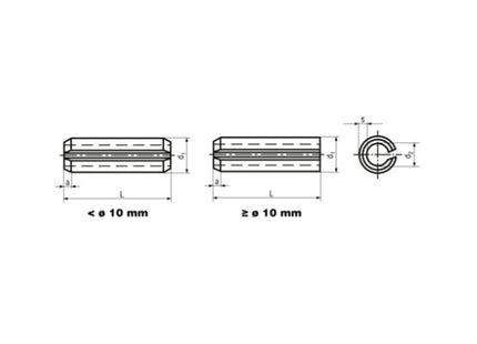 SPINA ELASTICA TIPO PESANTE ACCIAIO INOX AISI 301 UNI 6873 D.MM 5  X 20