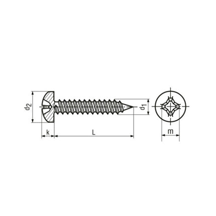 VITE AUTOFILETTANTE TC PH IN ACCIAIO INOX A2 D.MM 6,3X25 UNI 6954