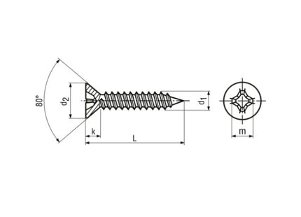 VITE AUTOFILETTANTE TSP PH IN ACCIAIO INOX A2 D.MM 3,5X19 UNI 6955