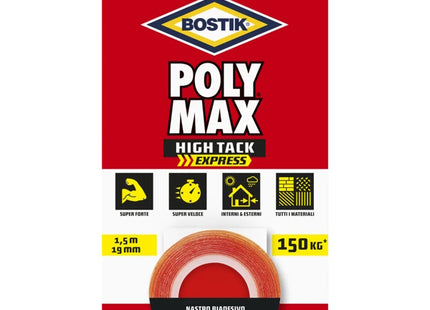 UHU BOSTIK POLYMAX NASTRO BIADESIVO HTE MM19X1,5MT TRASPARENTE