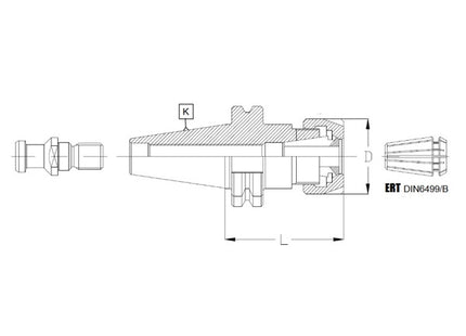 BELLODI TIBI MANDRINO PORTA PINZA ER32 DIN 69871/A ISO40