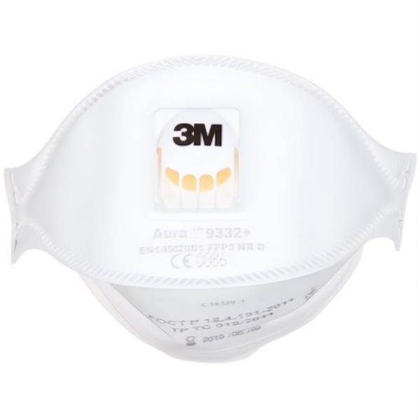 3M RESPIRATORE MONOUSO AURA 9332+ CLASSE FFP3 CON VALVOLA CONF.DA PZ10