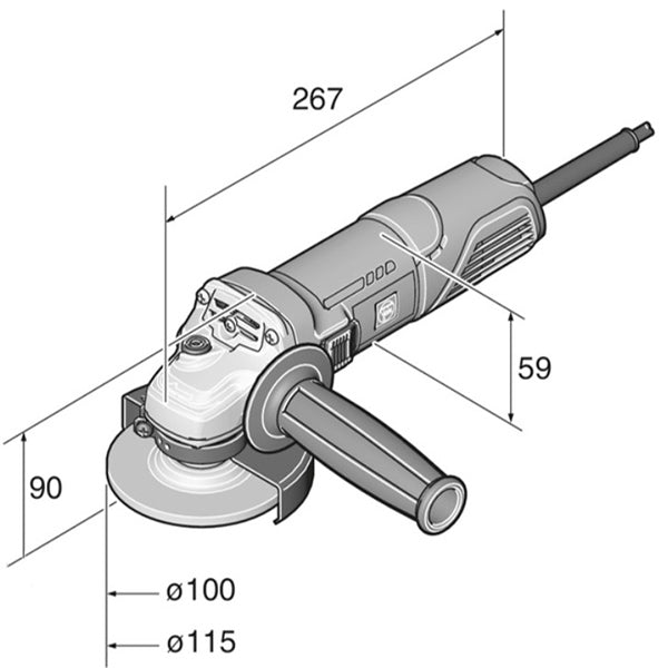 FEIN SMERIGLIATRICE ANGOLARE MOD. CG 7-115 D.MM115 POTENZA 760W