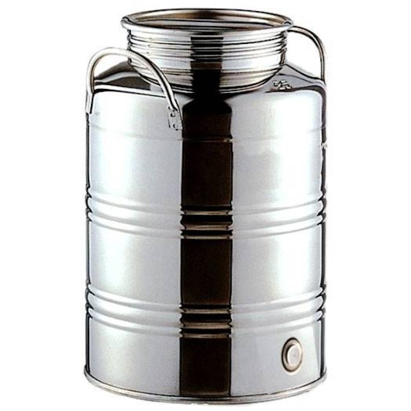 FUSTO PER ALIMENTI ALTO IN ACCIAIO INOX 18/10 LT25 BOCCA D.MM200