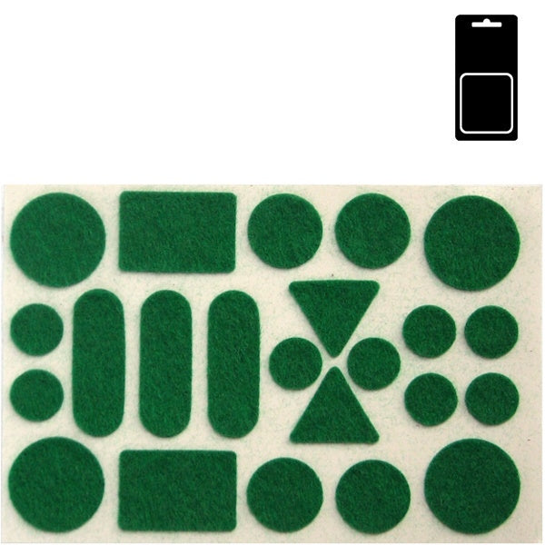 SODIFER ASSORTIMENTO DI FELTRINI ADESIVI BLISTER DA PZ23 COLORE VERDE