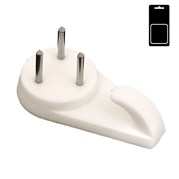 SODIFER GANCI DA PARETE IN NYLON BIANCO CON 3 CHIODI BLISTER DA PZ 6