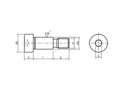 VITE TCEI CON CODOLO RETTIFICATO CL.12.9 GREZZA M12 MM16X16 ISO 7379