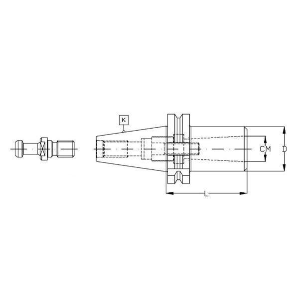 BELLODI TIBI MANDRINO PORTA FRESA DIN 69871/A A CONO MORSE ISO40