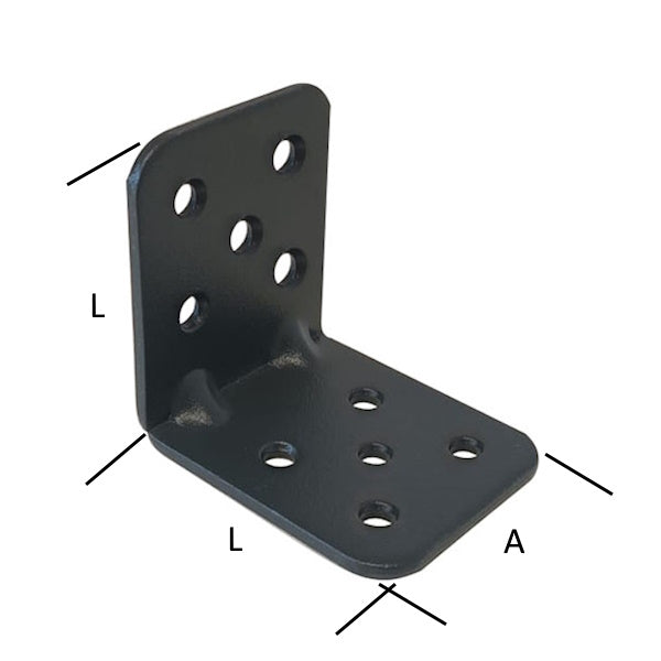 MINUTEX PIASTRA GIUNZIONE PIEGATA CON RINFORZI MM 40X45X2,5 GRAFITE