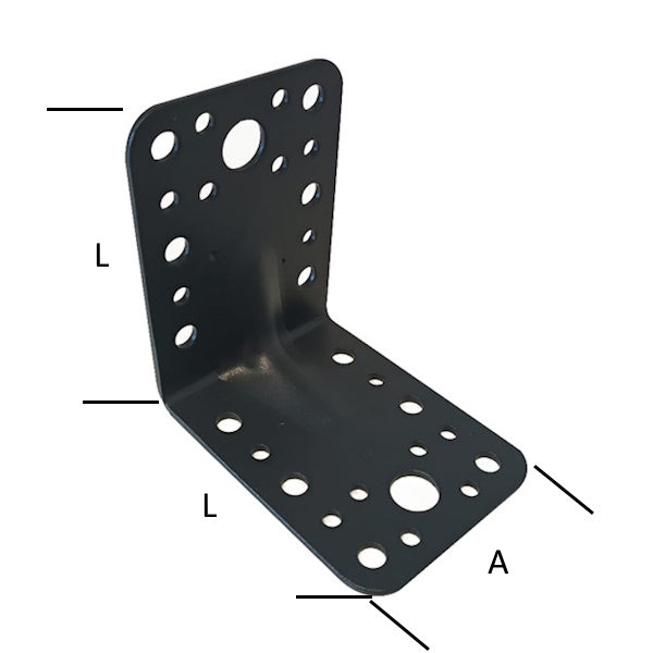 MINUTEX PIASTRA GIUNZIONE PIEGATA NERVATA MM65X85X2,5 IN ACCIAIO GRAFITE