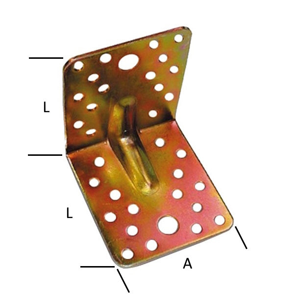 MINUTEX PIASTRA GIUNZIONE PIEGATA NERVATA MM 90X100X3 IN ACCIAIO ZINCATO