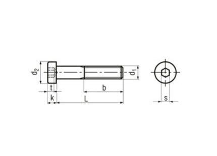 VITE TCEI TESTA RIBASSATA CLASSE  8.8 GREZZA M 5X 16 DIN 7984