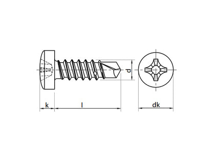 VITE AUTOPERFORANTE TC PH ZINCATA NERA UNI 8118 DIN 7504 N