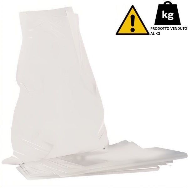SACCHI POLIETILENE NEUTRO ANTI UV 12 MESI CM130+62+62X245 AL KG.