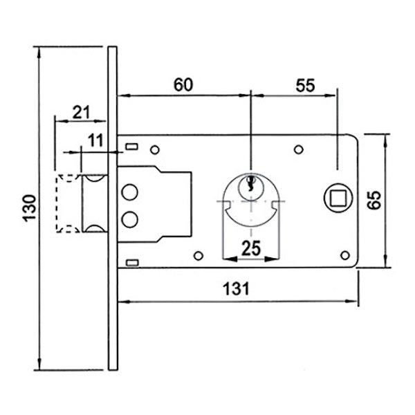 FASEM SERRATURA INFILARE PER FASCIA 1 MANDATA ENTRATA MM60 ART.901
