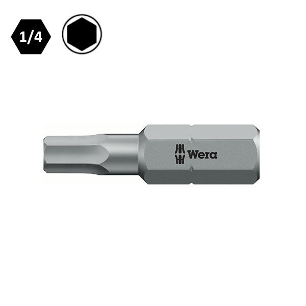 WERA INSERTO BIT 840/1 Z MASCHIO ESAGONALE ATTACCO 1/4"