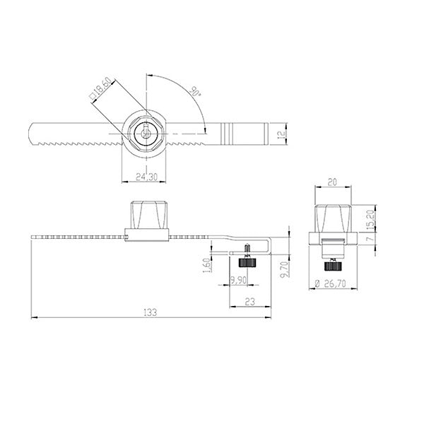 OMR SERRATURA A CREMAGLIERA PER ANTE SCORREVOLI IN VETRO ART. 220335