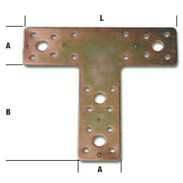 MINUTEX PIASTRA PER GIUNZIONI A T MM150X135X2,5 ACCIAIO ZINCATO