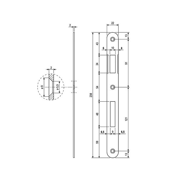 AGB CONTROPIASTRA PER SERRATURE AGB PATENT GRANDE ART.00590