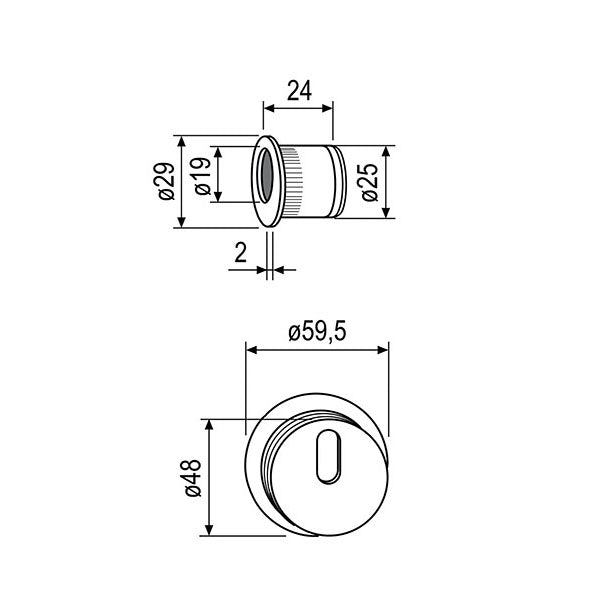 AGB KIT ROSETTE PATENT CON FORO CHIAVE PER SCORREVOLI ART.1920