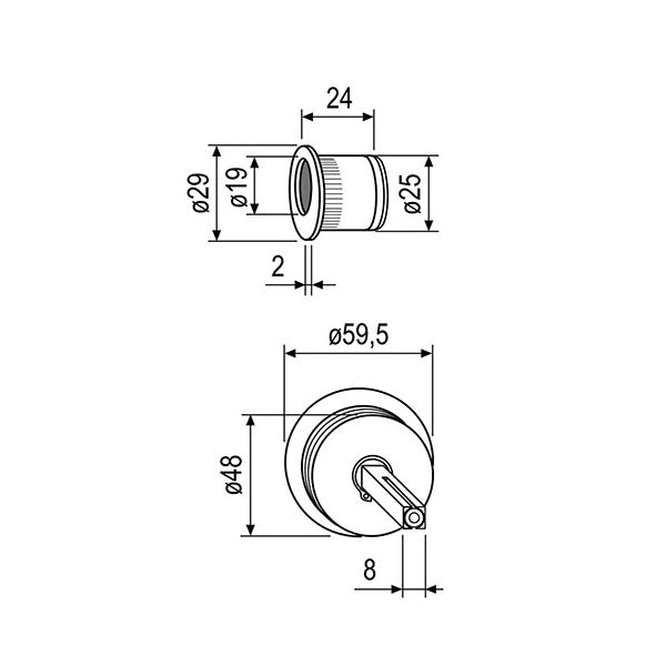 AGB KIT ROSETTE WC PER PORTE SCORREVOLI BAGNO ART.1920.12
