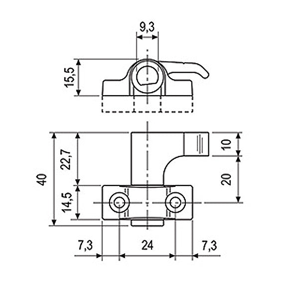 AGB GANCIO DI CHIUSURA PER SPAGNOLETTE UNICA