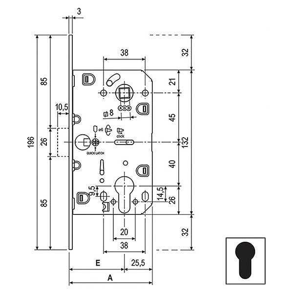 AGB SERRATURA POLARIS 2XT MAGNETICA YALE ART.6103 CROMATO OPACO