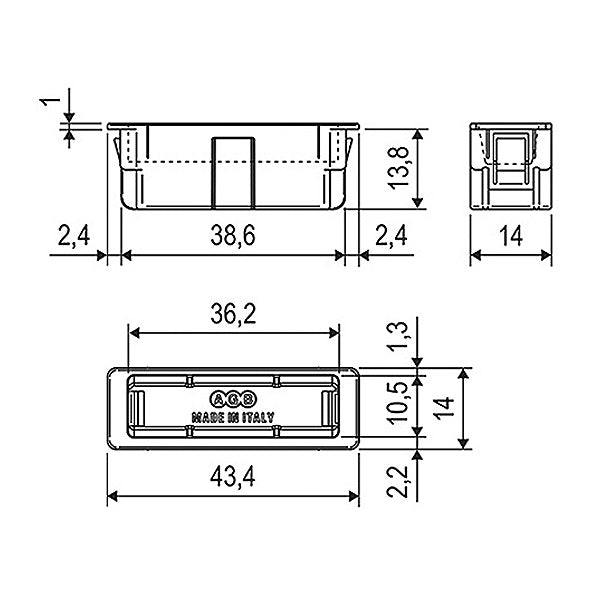 AGB VASCHETTA MAGNETICA EASY-FIX POLARIS 2XT ART.2402 CROMATO OPACO