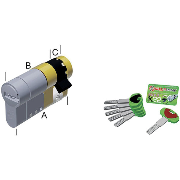 SECUREMME MEZZO CILINDRO EVOK22 MODULARE MM31/10