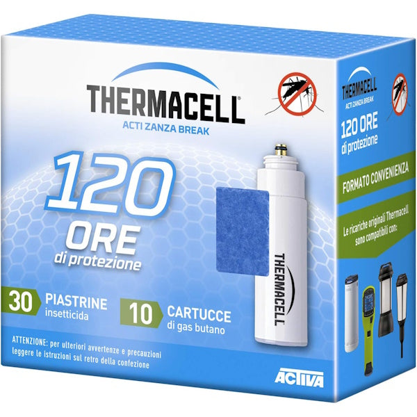 THERMACELL RICARICHE DISPOSITIVO PORTATILE ANTIZANZARE 120H