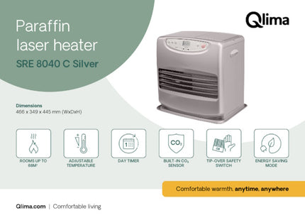QLIMA STUFA A COMBUSTIBILE LIQUIDO LASER SRE 8040 TC SILVER