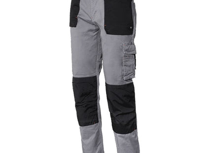 ISSA PANTALONE DA LAVORO STRETCH IN COTONE LEGGERO GRIGIO/NERO TG.XL