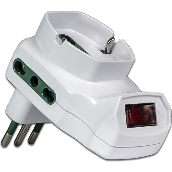 FME ADATTATORE TRIPLO CON SPINA 10A 3 PRESE 2P+T 10/16A BIANCO
