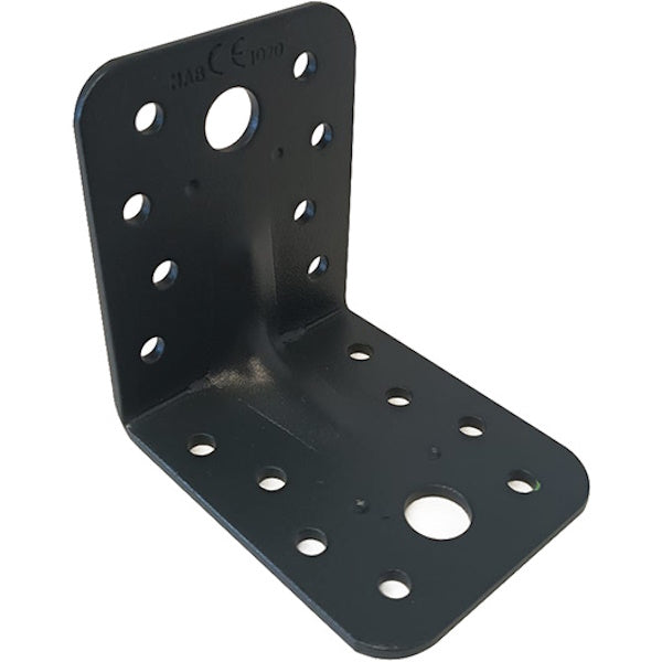 MINUTEX PIASTRA GIUNZIONE PIEGATA NERVATA MM55X65X2,5 IN ACCIAIO GRAFITE