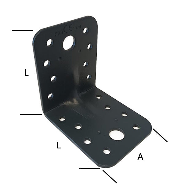 MINUTEX PIASTRA GIUNZIONE PIEGATA NERVATA MM55X65X2,5 IN ACCIAIO GRAFITE