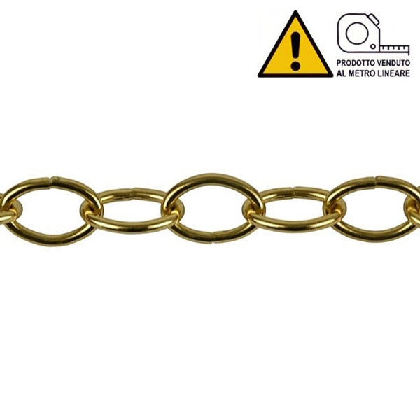 MINUTEX CATENA OVALE FILO IN ACCIAIO OTTONATO MOD. 881 D.MM 1,1