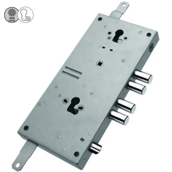 MOTTURA SERRATURA APPLICARE TRIPLICE PER CILINDRO YALE AMBIDESTRA