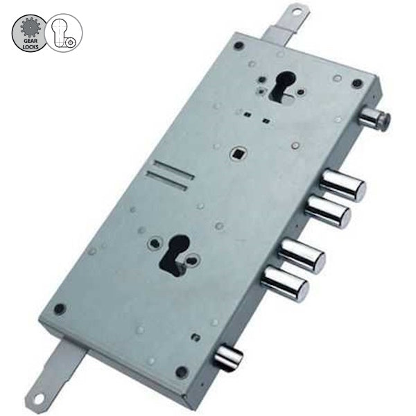 MOTTURA SERRATURA APPLICARE TRIPLICE PER DOPPIO CILINDRO YALE AMBIDESTRA