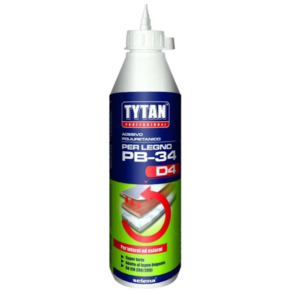 TYTAN ADESIVO POLIURETANICO PER LEGNO PB-34 CLASSE D4 FLACONE DA GR 800