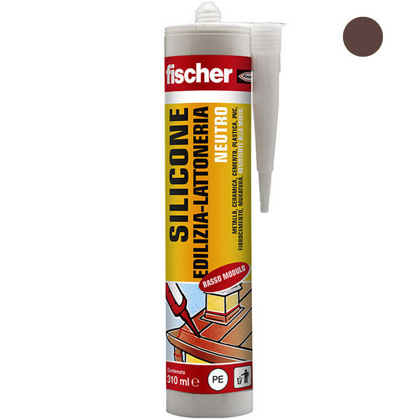 FISCHER SILICONE NEUTRO EDILIZIA SBM-TM TESTA DI MORO RAL 8014 ML310