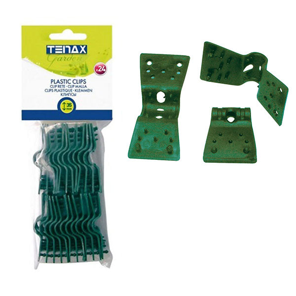 TENAX CLIPS PER RETE ART. CLIPS 35 CM 3,5 COLORE VERDE CONF.DA PZ24