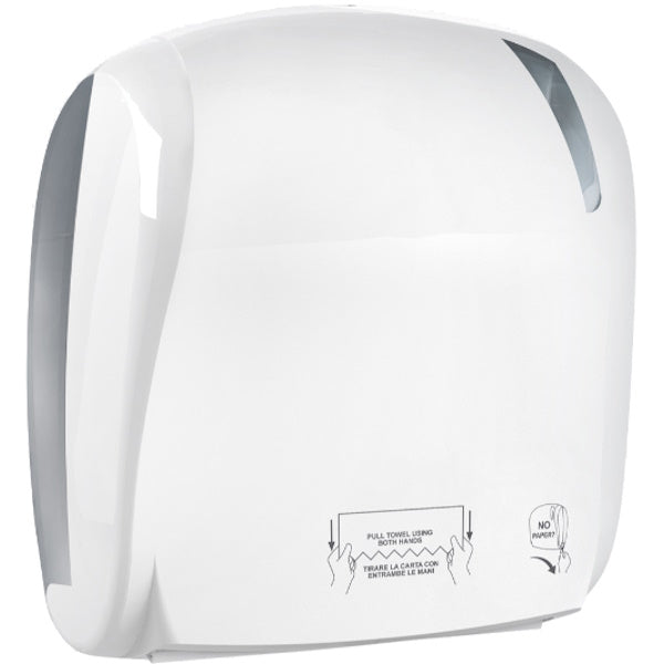 DISPENSER DISTRIBUTORE PER CARTA ASCIUGAMANI A TAGLIO AUTOMATICO