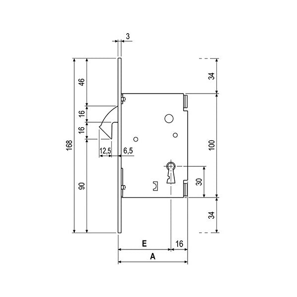 AGB SERRATURA PATENT GANCIO PER SCORREVOLI ART.00701