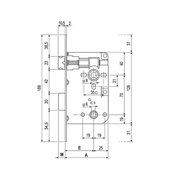 AGB SERRATURA PICCOLA WC ART.00579