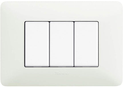 BTICINO MATIX PLACCA 3 POSTI COLORE BIANCO