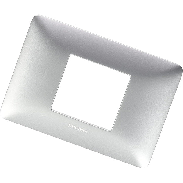 BTICINO MATIX PLACCA 2 POSTI CENTRATI COLORE SILVER