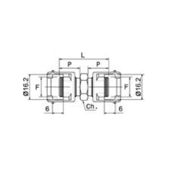 ANI ART. 12/A RACCORDO DI GIUNZIONE CON DUE DADI FRESATI