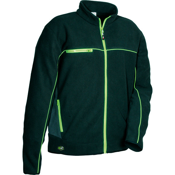 COFRA GIACCA IN PILE ASYMA COLORE NERO/ANTRACITE/LIME