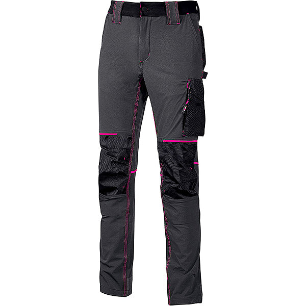 U-POWER PANTALONE IN TESSUTO ATOM LADY COLORE GREY FUCSIA TG.XL